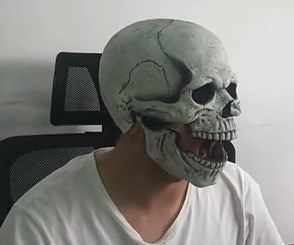 Halloween Skull Mask with Movable Jaw